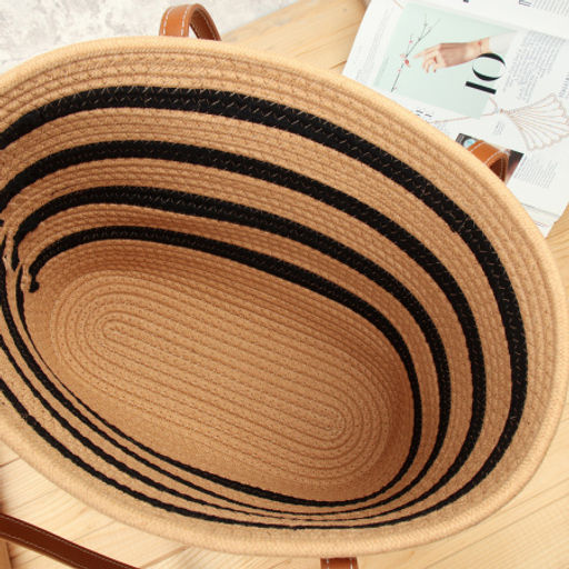 Сумка плетеная 27x43x13 / DW-21 /уп 50/коричнево-черная - Галеонтрейд фото 5