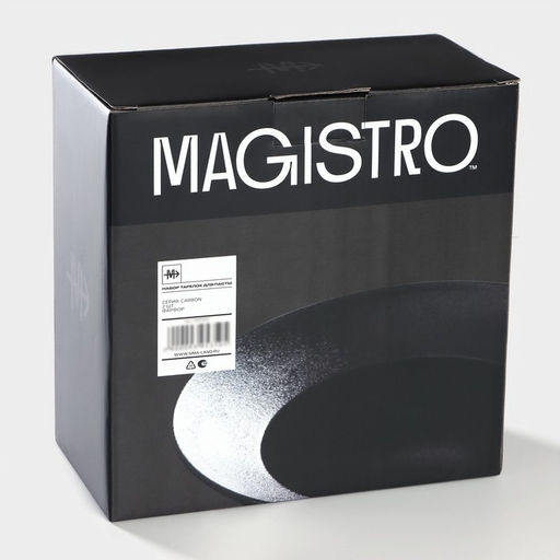 Тарелки для пасты Magistro Carbon, d=19,5 см, набор 2 шт, фарфор, чёрные  фото 7