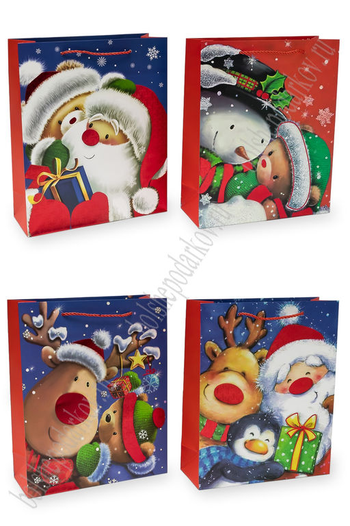 Пакет Новогодний 26*32*10 см (12 шт) SF-7569, микс №30