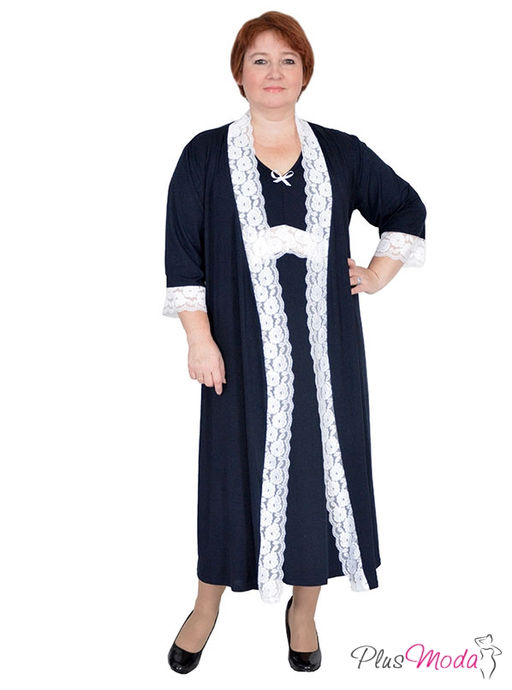 Халат-пеньюар Модель №208 размеры 44-80 - Plusmoda фото 6