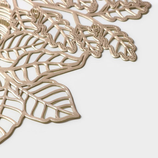 Цена за 12 шт. Салфетка сервировочная Доляна Ashberry, 3838 см, цвет золото  фото 4