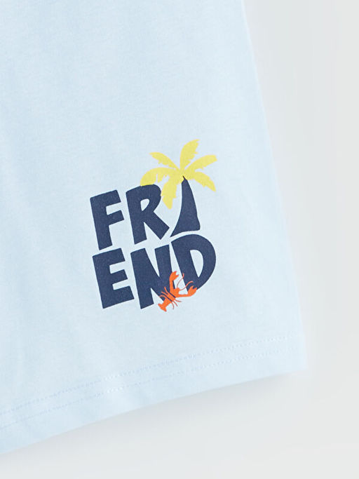 Bisiklet Yaka Bask?l? Erkek ?ocuk Pijama Alt 2li