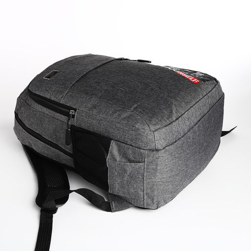 Рюкзак молодёжный на молнии, 4 кармана, цвет серый - Simaland фото 3