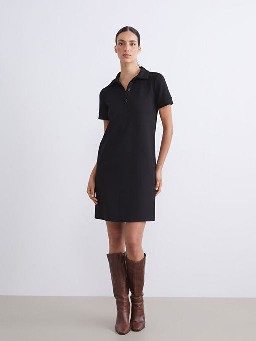 Polo Yaka A Kesim Mini Elbise