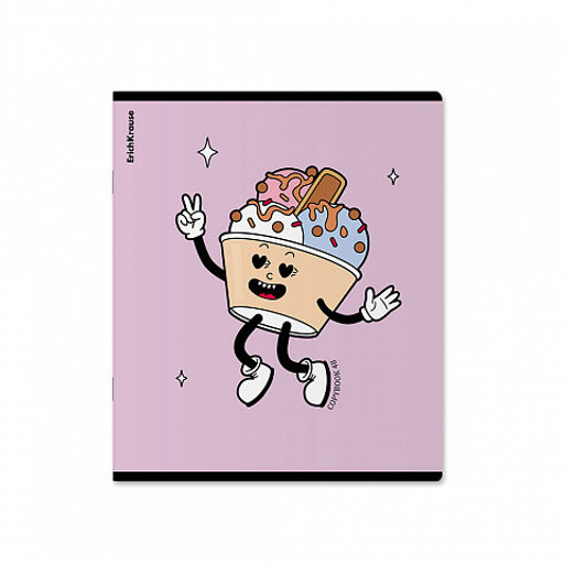 АКЦИЯ Цена за 5 шт. Тетрадь общая ученическая ErichKrause Yummy, 48 листов, клетка, матовая ламинация+выборочный УФ-лак_MIX-PACK