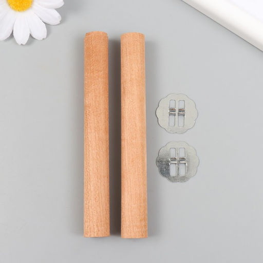 Цена за 2 шт. Фитиль для свечи дерево с металлическим держателем круглый 1.5×12 см
