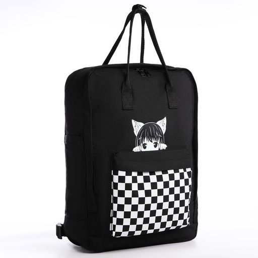 Рюкзак текстильный мамс Anime girl, 38х27х13 см, цвет черный - Nazamok фото 2