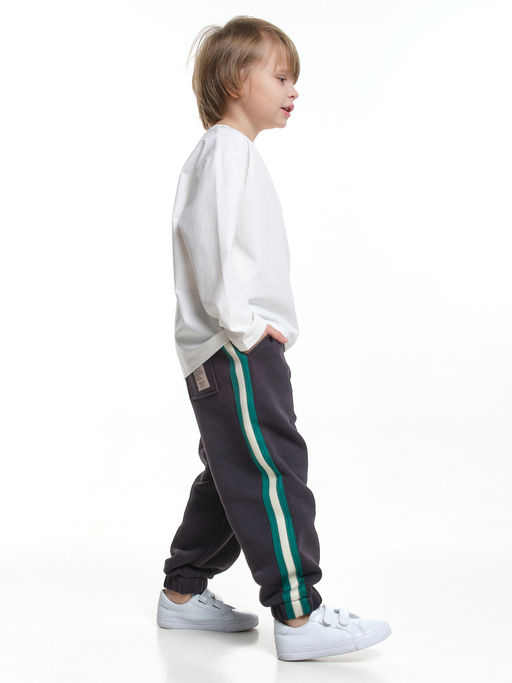 Брюки с лампасом для мальчика штаны спортивные 22-7681 светлый графит - Mini maxi фото 26