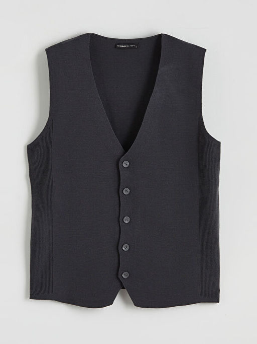 Standart Kal?p V Yaka Erkek Triko Yelek