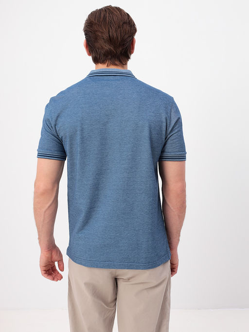 Джемпер мужской с воротником поло короткий рукав GREG G144V-PH4-OZ2 (голубой) фото 4