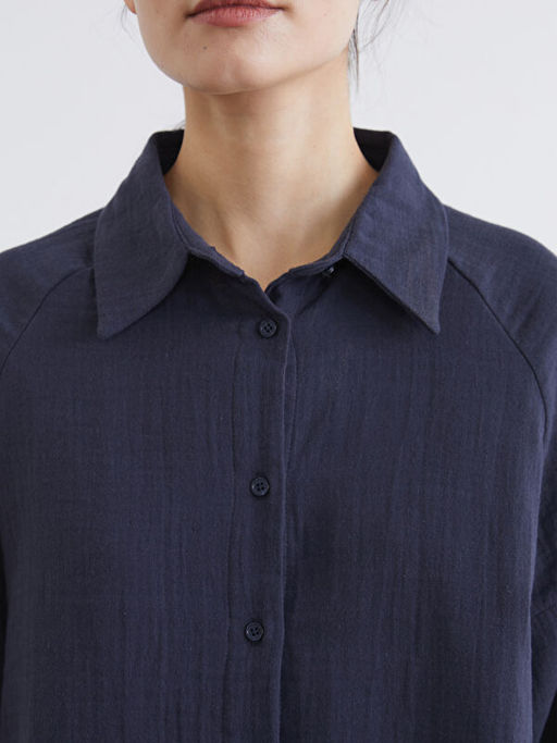 Dokulu Oversize M?slin Kad?n G?mlek Tunik