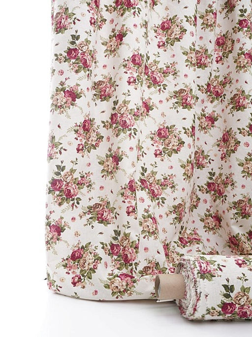 Хлопколен Чайная роза на суровом, СОРТ2, ш.1.5м, лен-20%, хлопок-80%, 125гр/м.кв - Купава фото 4