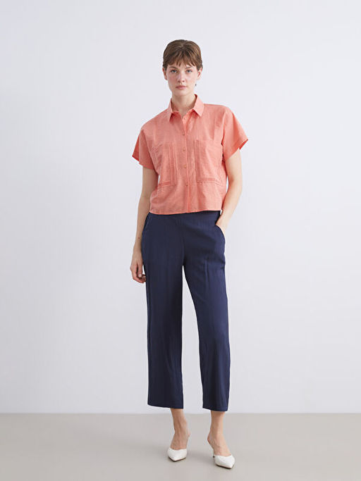 Beli Lastikli Dokulu Kad?n Pantolon