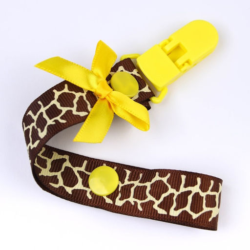 Держатель для соски - пустышки , ниблера Жирафик на ленте - Крошка я фото 2