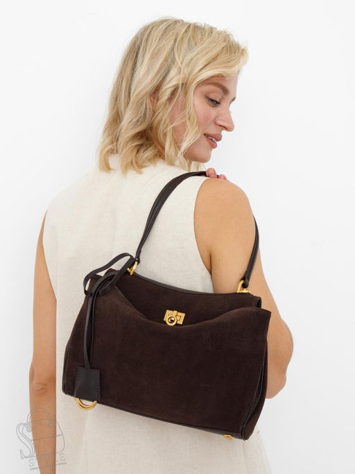 Сумка женская кожаная 1001MF coffee Polina&Eiterou