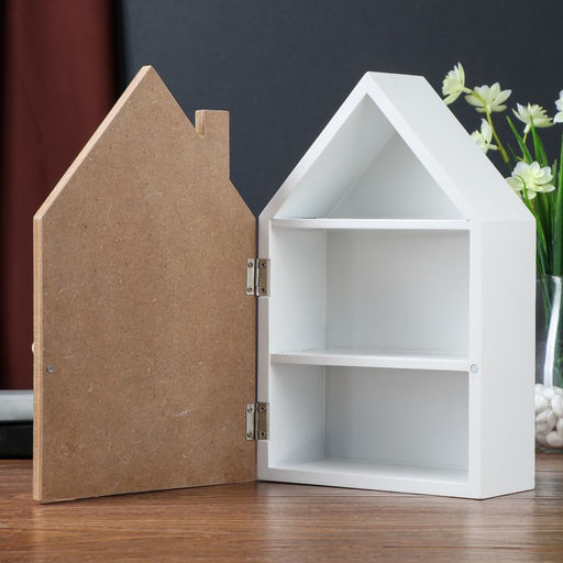 Деревянная шкатулка с полочками Цветочное сердце, 26.5?8?17 см