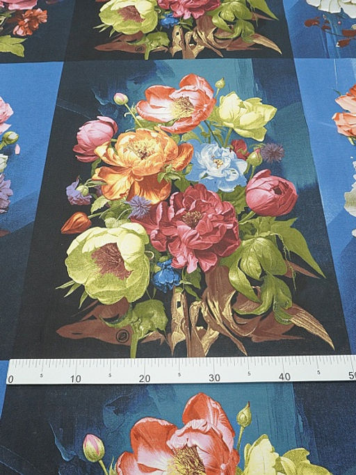 Рогожка Цветочное искушение, СОРТ2, ш.1.5м, хлопок-100%, 165гр/м.кв, раппорт 63см - Купава фото 6