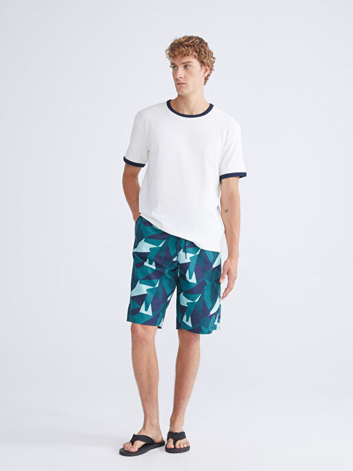 Diz Hizas? Boy Desenli Erkek Deniz ?ortu