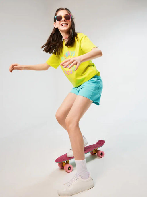 ACOOLA / Шорты джинсовые детские для девочек Gloom светло-бирюзовый  фото 6