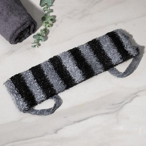 Мочалка для тела Доляна Мужская, 1245 см, цвет чёрно-белый  фото 6