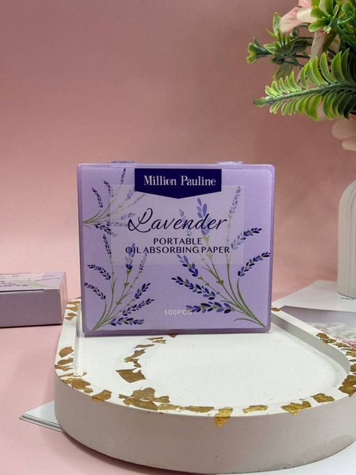 Матирующий салфетки против жирного блеска в футляре с зеркалом Лаванда, 100 шт.