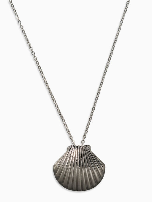 Цена за 2 шт. Кулон "Ракушка" вонголе, цвет серебро 50+удл