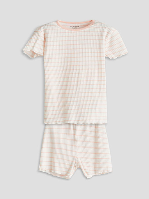 ?izgili K?z Bebek ?ortlu Pijama Tak?m