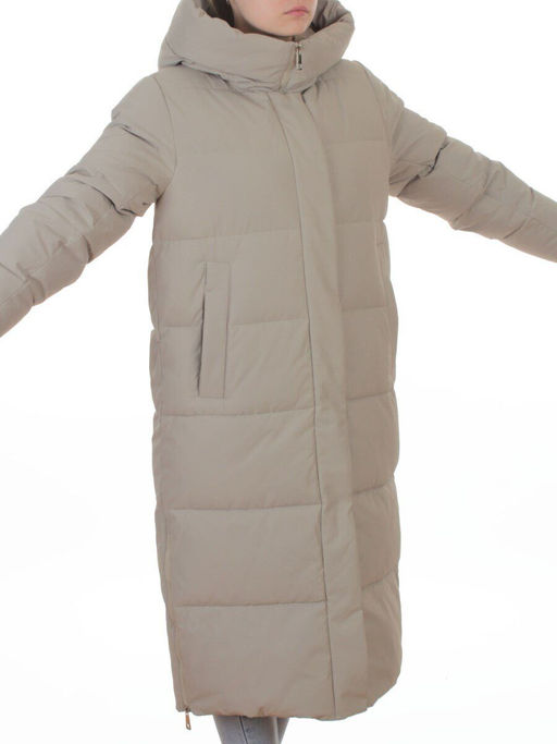 L667 BEIGE Пальто зимнее женское (200 гр. холлофайбер) - Fashion фото 2