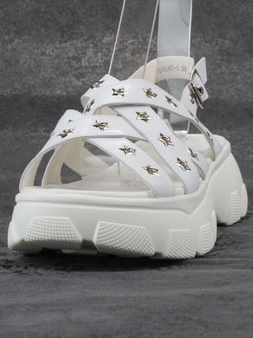 08-PEAG47-1 WHITE Босоножки женские (натуральная кожа)