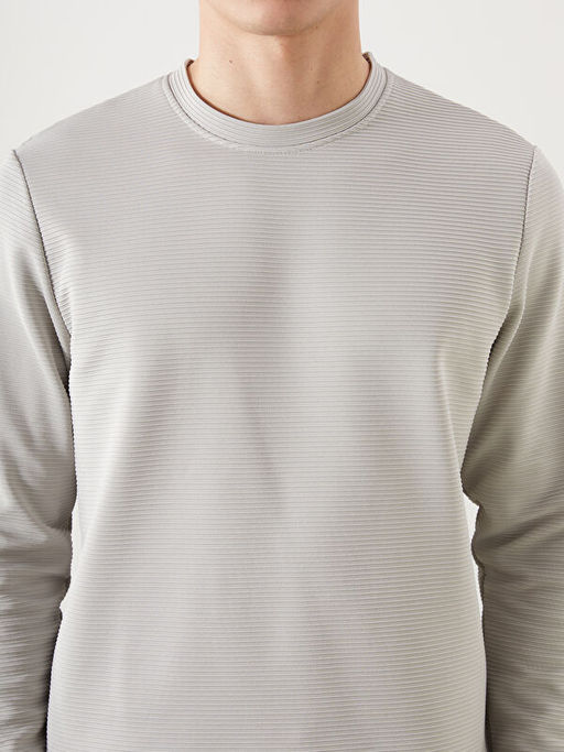 Bisiklet Yaka Uzun Kollu Erkek Sweatshirt