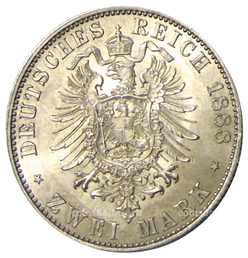 2 марки 1888 года A Германия (Пруссия)