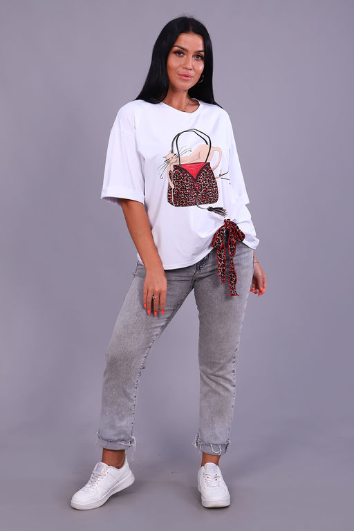 Футболка Натали 24884 оверсайз из кулирки пенье с лайкрой фото 2