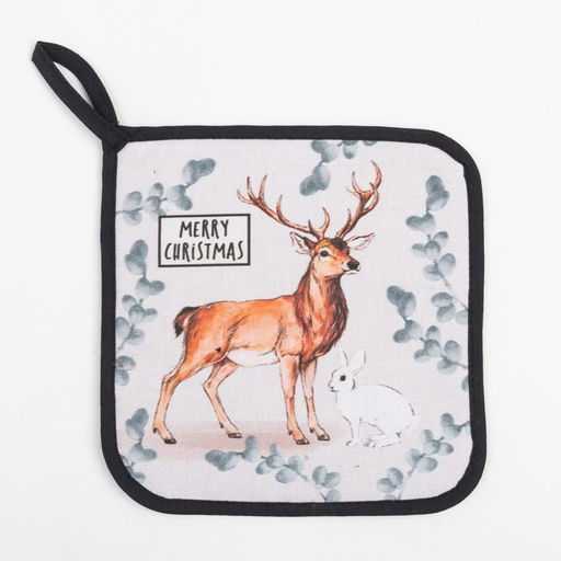 Цена за 2 шт. Прихватка Merry Christmas 19×19 см, саржа, 100% хлопок, ватин 250 г/м²