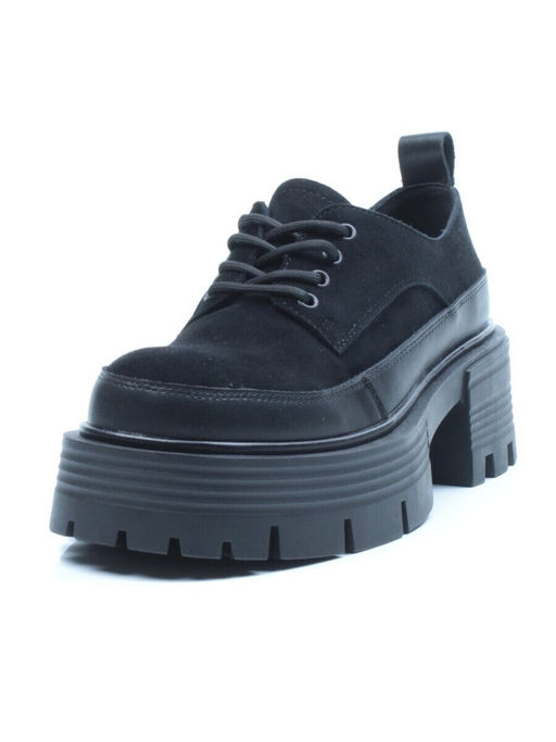 03-C1806-3 BLACK Полуботинки женские (натуральная замша)