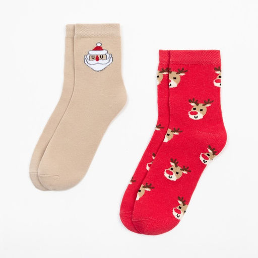 Носки женские новогодние KAFTAN Marry christmas размер 36-40 (23-25 см), набор 2 пары