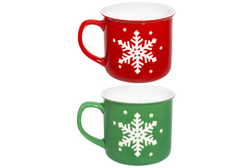 Набор 2 кружек 400 мл 12,5*9,5*8,8 см Снежинки, фарфор NEW BONE CHINA - Elan gallery фото 5