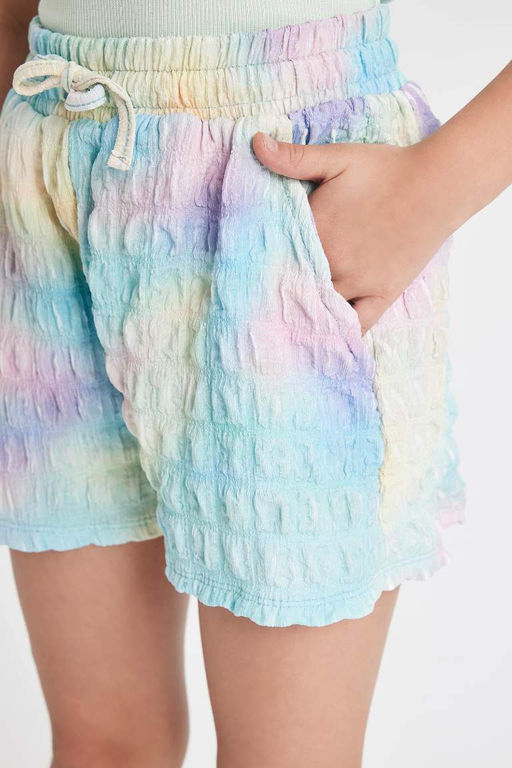 Мятые шорты с узором батик для девочек - Defacto фото 7