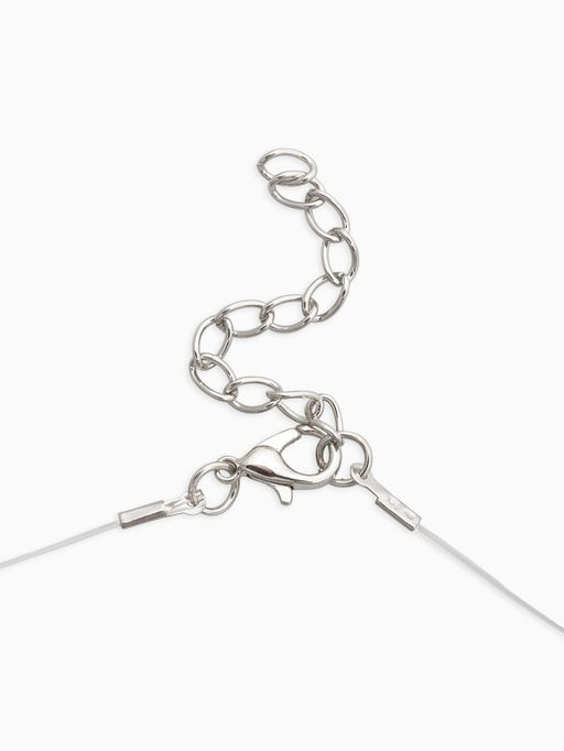 Кулон На леске сердце, цвет белый в серебре, 33 см