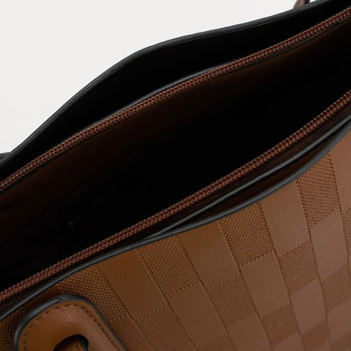 Сумка-шопер на молнии, цвет рыжий - Simaland фото 3