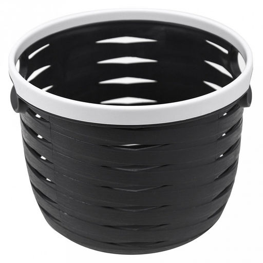 "Домашняя мода" Корзина пластмассовая для хранения "Плетенка-Волна" д18,5см h14см, с ручками, графит (Китай)