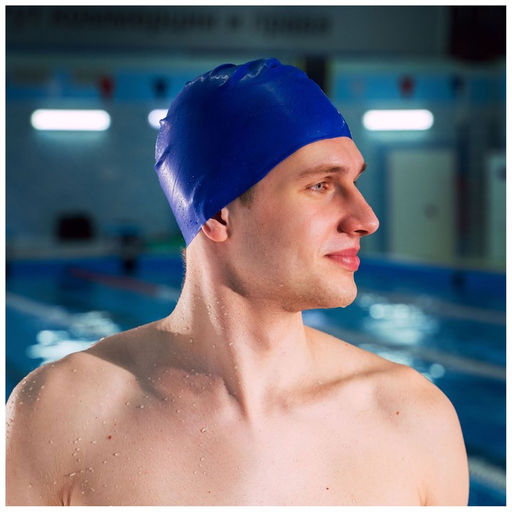 Шапочка для плавания взрослая ONLYTOP, резиновая, обхват 54-60 см