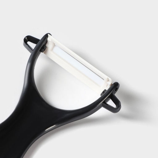 Набор кухонный на подставке Доляна, 5 предметов: ножи 7,5 см, 10 см, 13,5 см, 15 см, овощечистка, цвет чёрный  фото 6