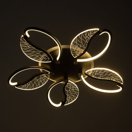 Люстра потолочная BayerLux «Астрид», 5хLED, 110 Вт, 3000-6000К, RGB, черный, 65×65×8 см