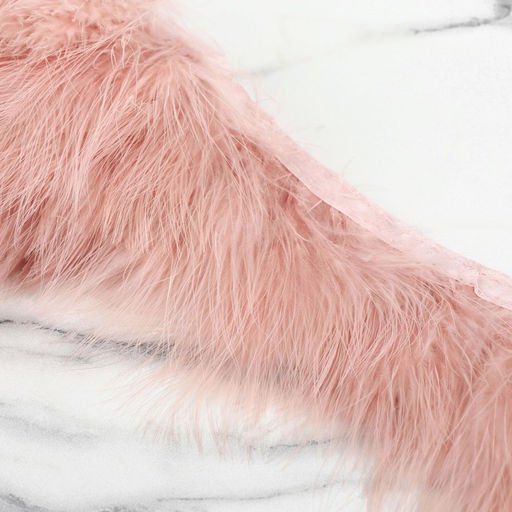 Перья марабу декоративные, на ленте, 8-10 см, 5±0.5 м, тёмно-бежевые