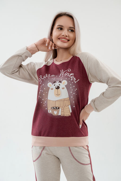 Костюм женский из футера Гамми бордо - Амадэль фото 7