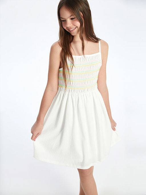 Kare Yaka K?z ?ocuk Elbise