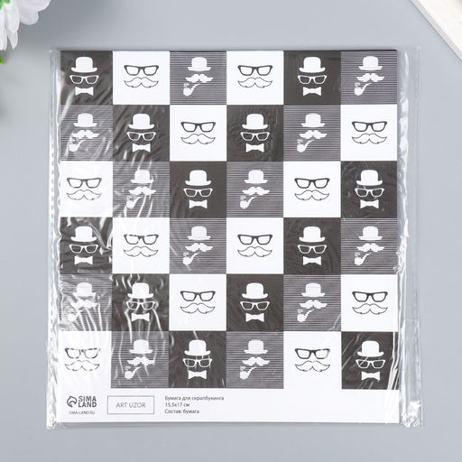 Цена за 10 шт. Двусторонняя бумага для скрапбукинга Арт Узор. Харизма и стиль, 180 г/м?, 15.5?17 см