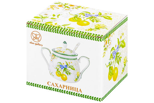 Сахарница 400 мл 15*10*11,5 см Лимоны + ложка NEW BONE CHINA - Elan gallery фото 15