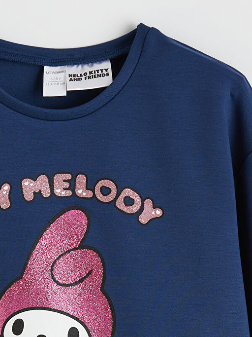 Bisiklet Yaka My Melody Bask?l? K?z ?ocuk Sweatshirt