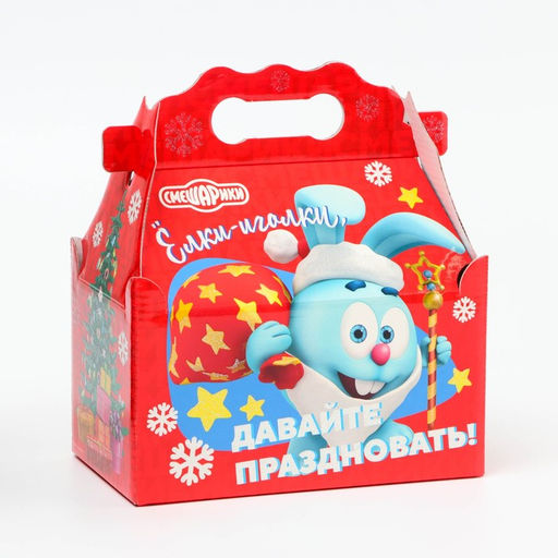 Цена за 5 шт. Подарочная коробка Новогодняя Ларец простой Смешарики лицензия, для сладких подарков, 20?12?17 см (+5.5 см). - Simaland фото 2